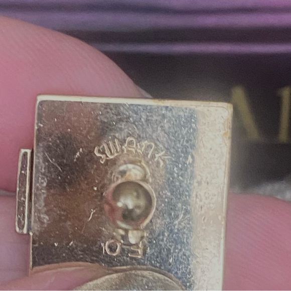 Vintage “Swank” signed geometric square cuff links - Picture 6 of 6